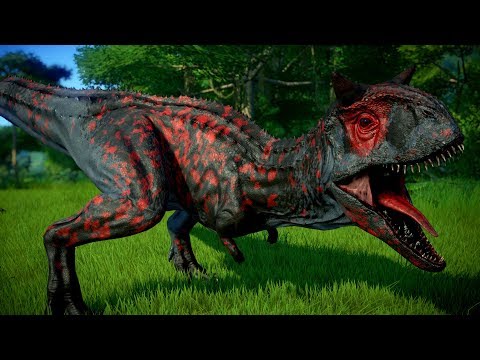 Blood Carnotaurus Vs Indominus Rex, Stegoceratops, Spinosaurus - Jurassic World Evolution