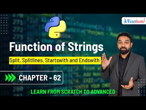 Function Of Strings Split Splitlines Startswith And Endswith Python For Beginners Chapter 62