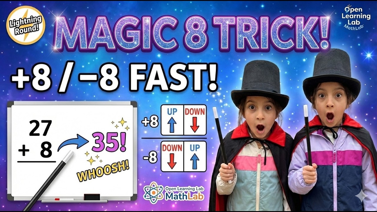 Magic 8 Trick! Add & Subtract 8 SUPER Fast (Kids Math!)
