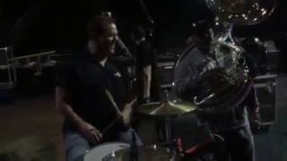 Cowboy Mouth - Fred with the tuba player for Dirty Dozen Brass Band