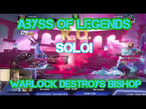 ABYSS OF LEGENDS BISHOP SOLO BY WARLOCK ! (With a epic fail first) | Marvel contest of champions