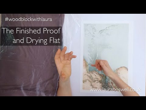 Japanese Woodblock Technique: The Finished Proof & Drying Flat