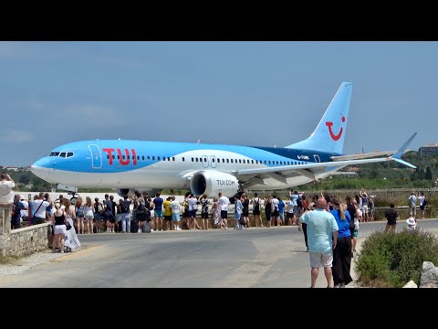 Skiathos Airport Summer 2025 Best bits, Jetblast and low landings compilation! Planespotting in 4K