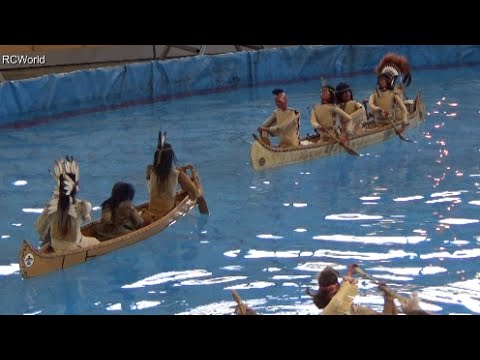 Indian Canoe Kanu Indianer RC 1:10 ♦ Erlebniswelt Modellbau Kassel 2015 Modellbaumesse