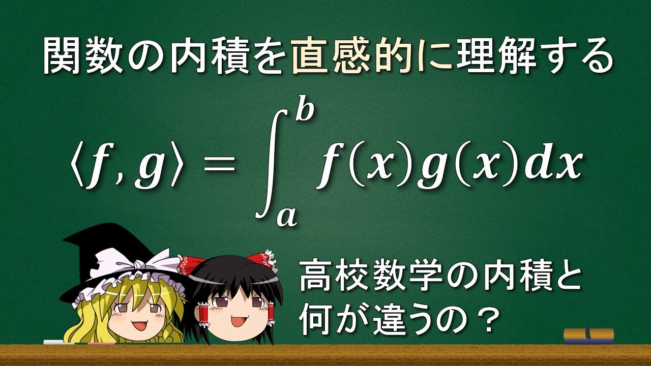 【ゆっくり解説】関数の内積を直感的に理解する【線形代数学】