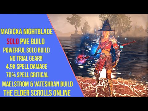 ESO Magicka Nightblade Solo PVE Build - Firesong - Vateshran & VMA Build