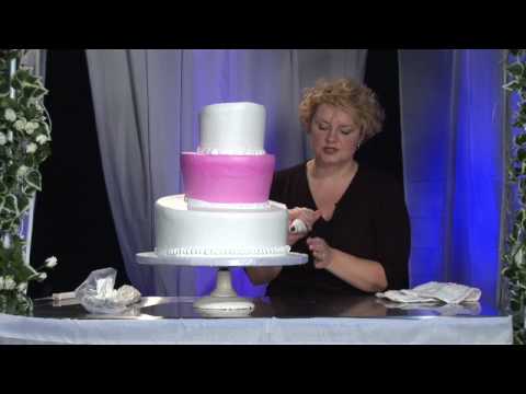Three-Tier Whimsical Wedding Cake Design : Wedding Cake: Add Clam Shell Trim to Bottom Tier