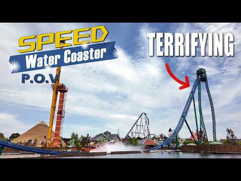 Speed Water Coaster - Energylandia - Front Row POV - 4k 60fps