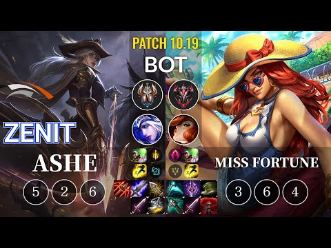 HLE Zenit Ashe vs Miss Fortune Bot - KR Patch 10.19