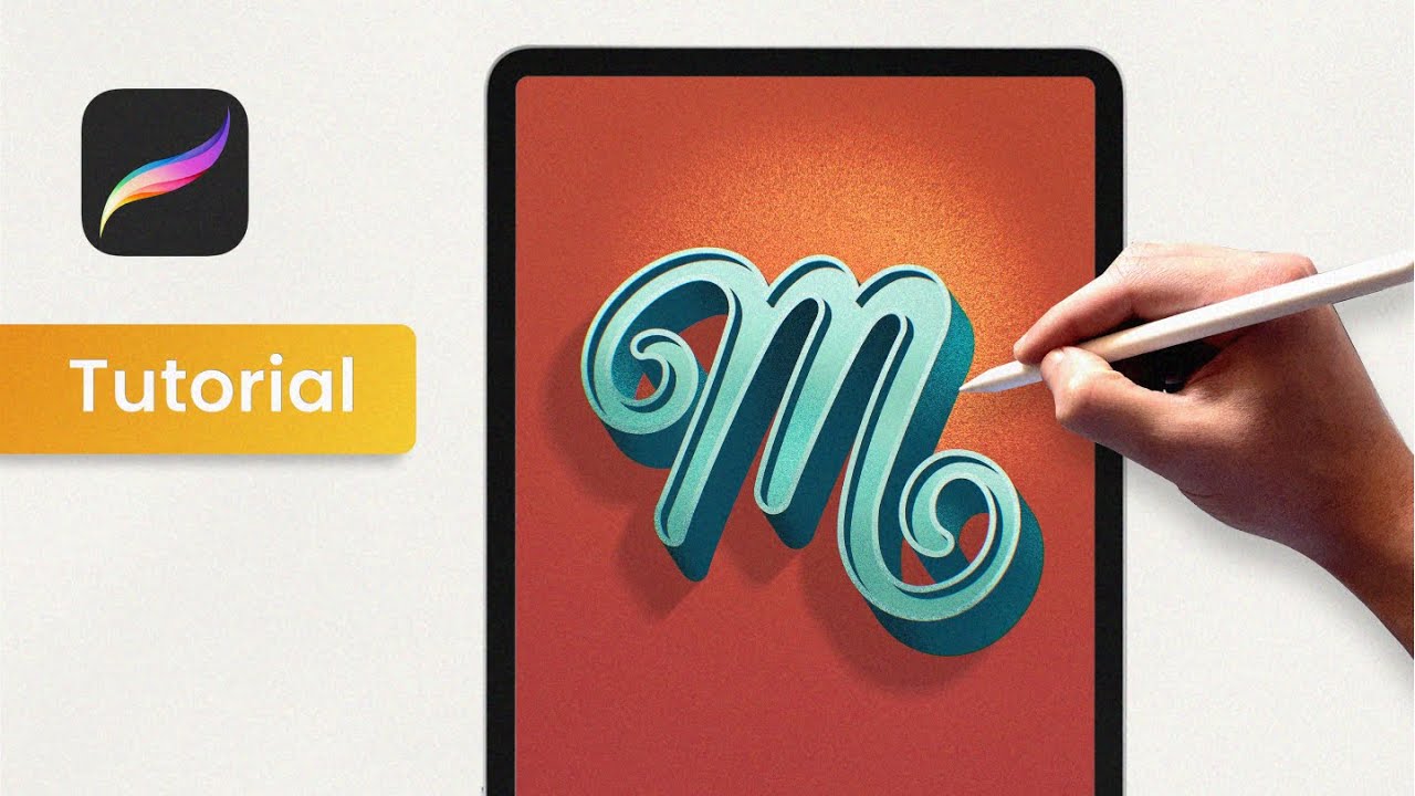 How to Create a Grainy Textured 3D Letter in Procreate. (Tutorial)