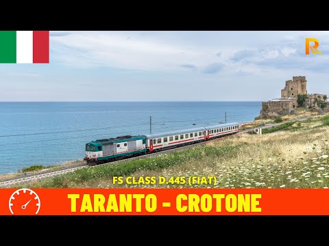 Cab Ride Taranto - Crotone (Ionian Railway - "Ferrovia Jonica" Italy) train driver's view in 4K