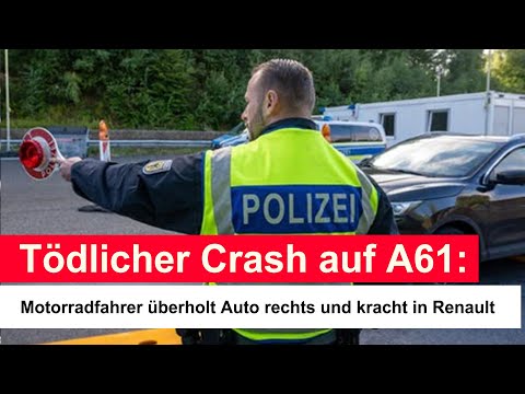 Fatal crash on A61: Motorcyclist overtakes car on the right and crashes into Renault