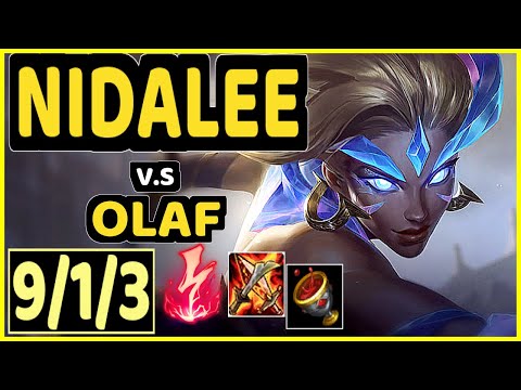 AKAADIAN (NIDALEE) vs OLAF - QUADRAKILL 9/1/3 KDA JUNGLE CHALLENGER GAMEPLAY - NA