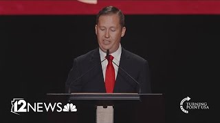 Sergio Gor speaks at Charlie Kirk Memorial