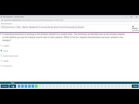 ITN modules 1 3 Basic Network Connectivity and Communications Exam sample questions