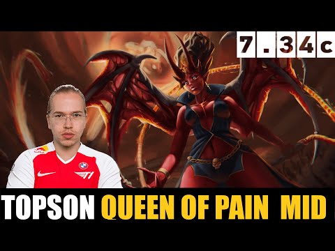 TOPSON PLAYING Queen of Pain MID 7.34c - DOTA 2 HIGHEST MMR MATCH #dota2  #dota2gameplay
