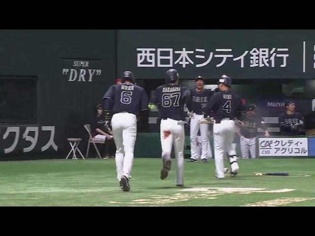 【1回表】バファローズ・中川圭太 先制のタイムリー3ベースヒット!! エラーで自身も生還!!  2023年5月4日 福岡ソフトバンクホークス 対 オリックス・バファローズ