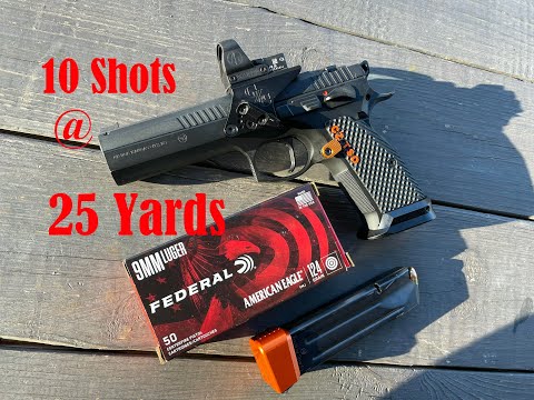 Practical Accuracy Test - Federal American Eagle 9mm 124 Grain FMJ - 10 Shots at 25 Yards - CZ TSO