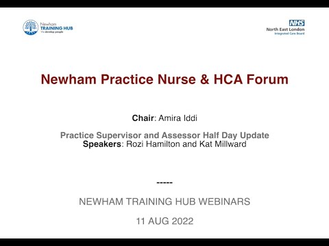 Newham Practice Nurse & HCA Forum - 11 Aug 22
