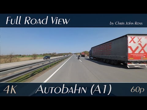 Autobahn (A1), Germany: Ahrensburg - Bargteheide - Bad Oldesloe - Reinfeld - Kreuz Lübeck - 4K UHD