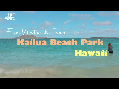 [4K] Exploring Kailua Beach Park Hawaii USA - Milky white sand with Turquoise blue water カイルアビーチ　ハワイ