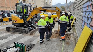 Primers treballs del soterrament de l'R2