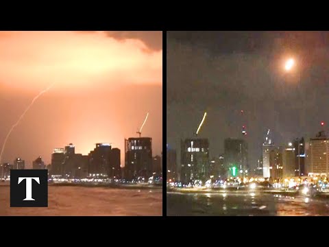 Moment Iranian Missiles Hit Tel Aviv's City Centre