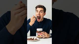 Download lagu Man Enjoying Nutella Like Never Before 🍫✨ mp3