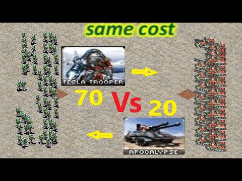 Tesla Troopers vs Apocalypse - Same Cost Battle: Red Alert 2