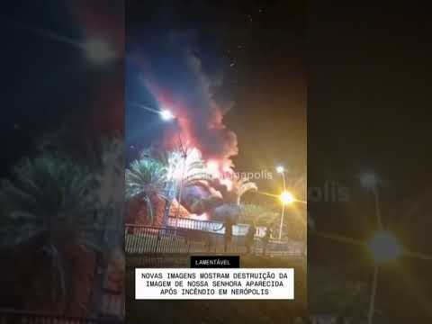 FOGO NA ESTÁTUA DA NOSSA SENHORA APARECIDA EM GOIÁS #noticias