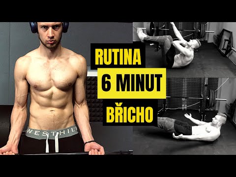 Trénink Břišních Svalů, Břicha - Domácí Workout na 6 min (Cvičení Pro Začátečníky Břicho)