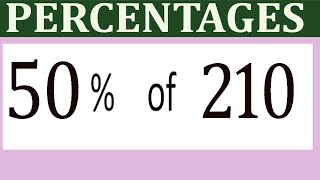 Percentages     50      Percentage(%)    of   210