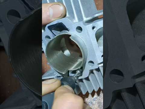 Porting cylinder, piston and case for more performance gain  #shorts #moped #2stroke #tuning #tomos