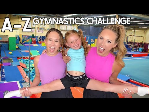 WE DID THE A-Z GYMNASTICS CHALLENGE WITH OUR #1 FAN 🤸‍♀️🏆😱 (KALLI VS HALLIE)