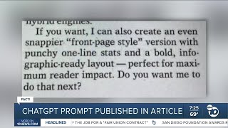 Fact or Fiction: Newspaper accidentally publishes ChatGPT prompt in article