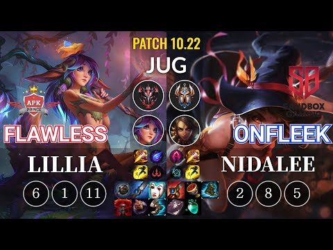 APK Flawless Lillia vs SB OnFleek Nidalee Jungle - KR Patch 10.22