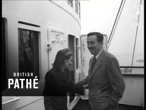 Walt Disney And Wife Arrive In England (1946)