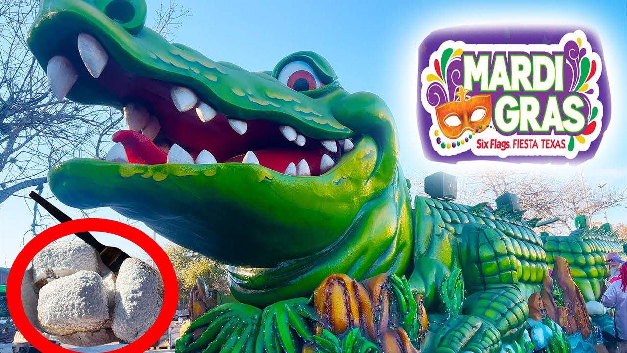 My FIRST Time In A Six Flags Parade: Mardi Gras At Fiesta Texas