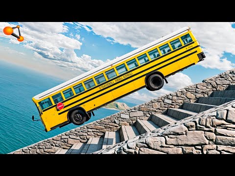 Stairs Vs Cars #59 - BeamNG drive