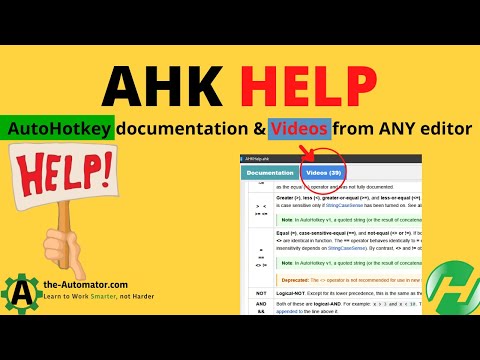 Pull up AutoHotkey documentation AND VIDEOS in ANY editor / IDE!