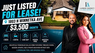 Dallas Pool Home for Lease | 1803 N Winnetka Ave | $3,500/Month