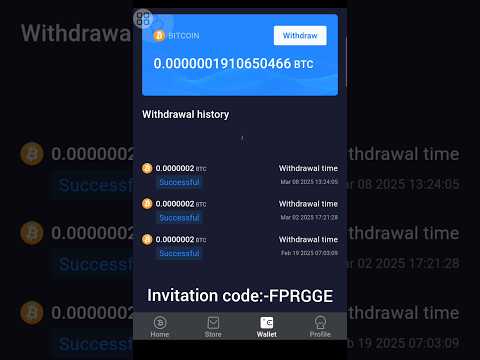 Bitcoin Cloud Mining app. I withdraw 0.0000006 Bitcoin on 3 days