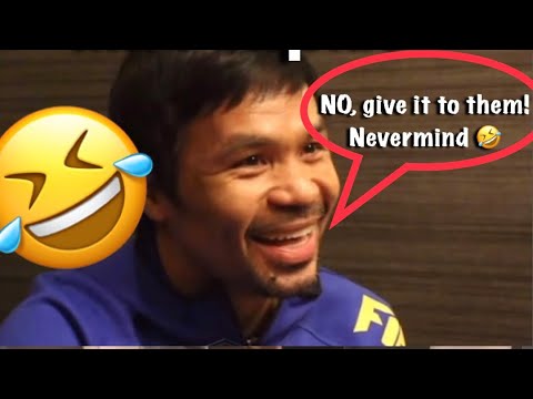 "Give it to them, never mind!" - Manny Pacquiao 🤣 after being asked if he will defend 154lbs belt