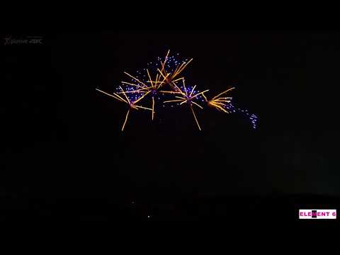 SCF996 - 50s Gold Strobe Willow w Blue Star Fan Cake (4k video)