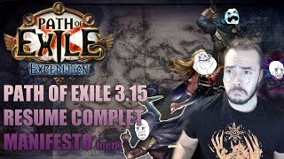Path of Exile 3.15 Résumé complet du Manifesto :o Nouveautés et nerfs à total !!