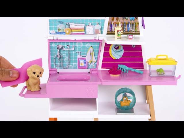 Vídeo relacionado con Barbie Tienda de Mascotas Muñeca con establecimiento de Animales y Accesorios para Mascotas de Juguete (Mattel GRG90)