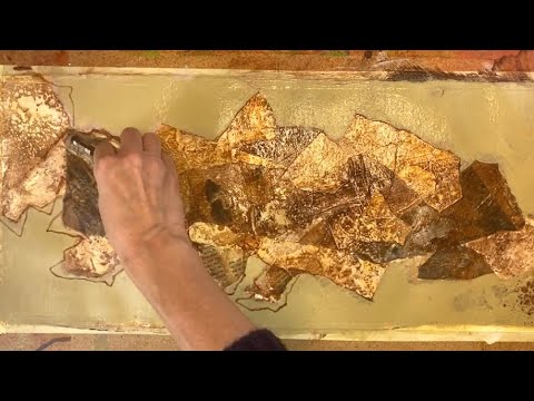 Abstrakte Techniken kombinieren: Acrylmalerei und Collage mit Schokoladenfolie | Acrylic Painting