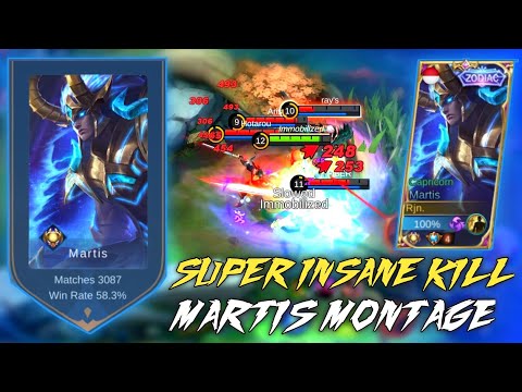 SUPER INSANE KILL MARTIS MONTAGE 3000 MATCH 🔥 | TOP GLOBAL MARTIS INDONESIA - Mobile Legends