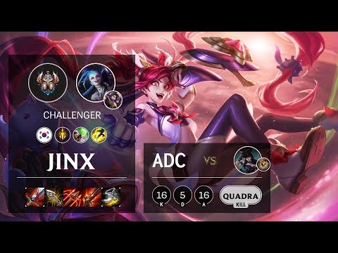 Jinx ADC vs Caitlyn - KR Challenger Patch 10.4