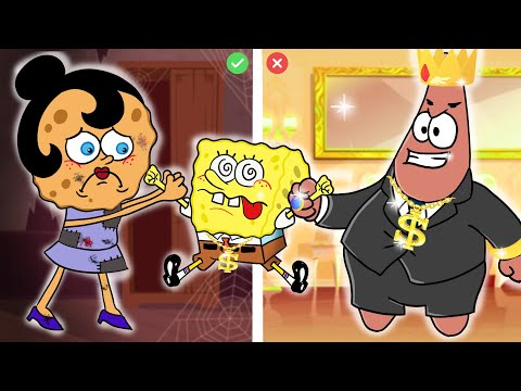 Rich Dad vs Poor Mom | Spongebob SquarePants Animation